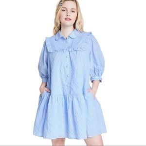NWOT Sandy Liang for Target blue seersucker dress